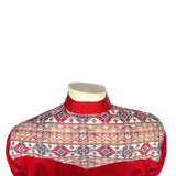 Men's Vintage 2-Tone Red & Native Pattern Embroidered Western Shirt - Rockmount Ranch Wear - Flyclothing LLC