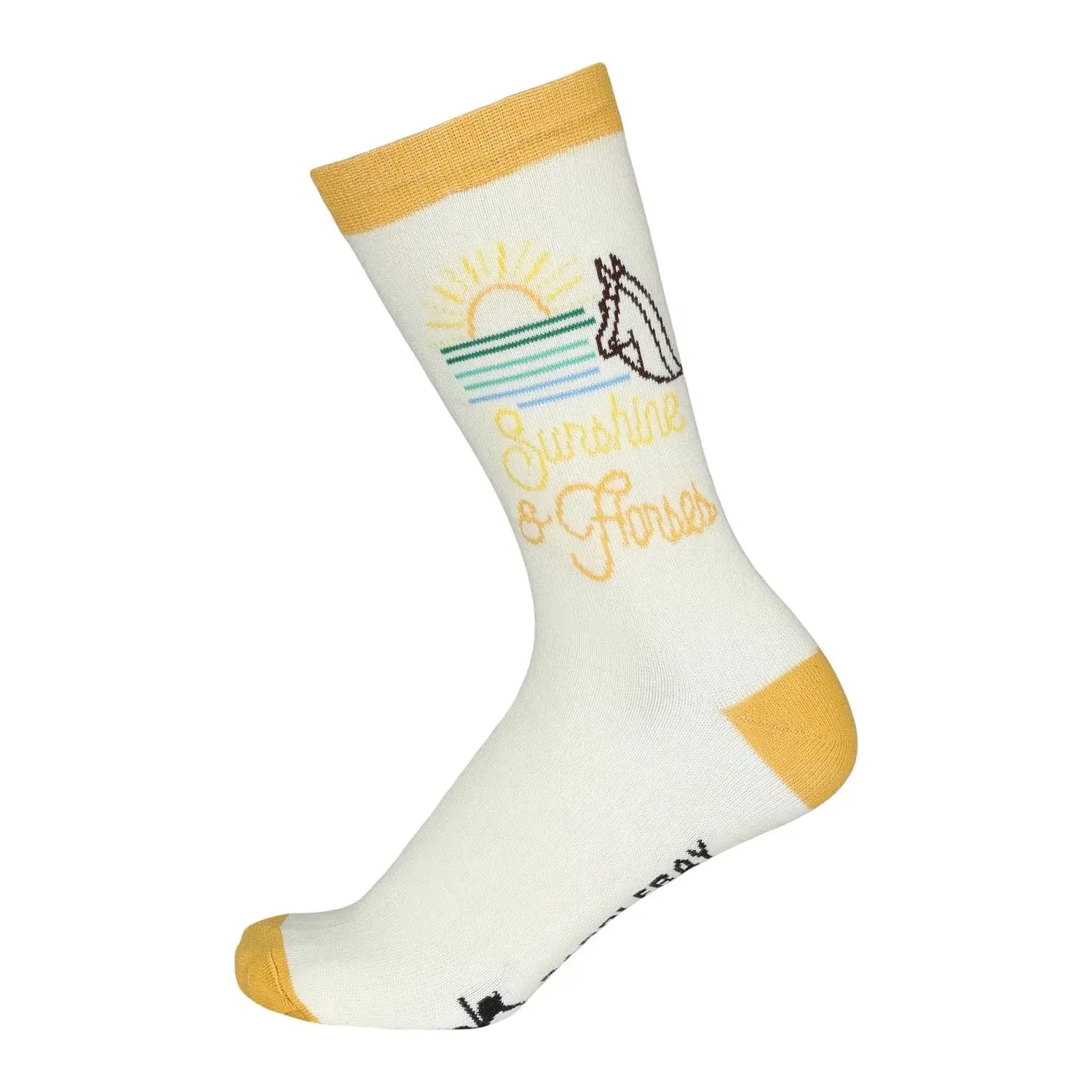 Dapplebay Knit Crew Socks-Sunshine & Horses - Breeches.com - Flyclothing LLC