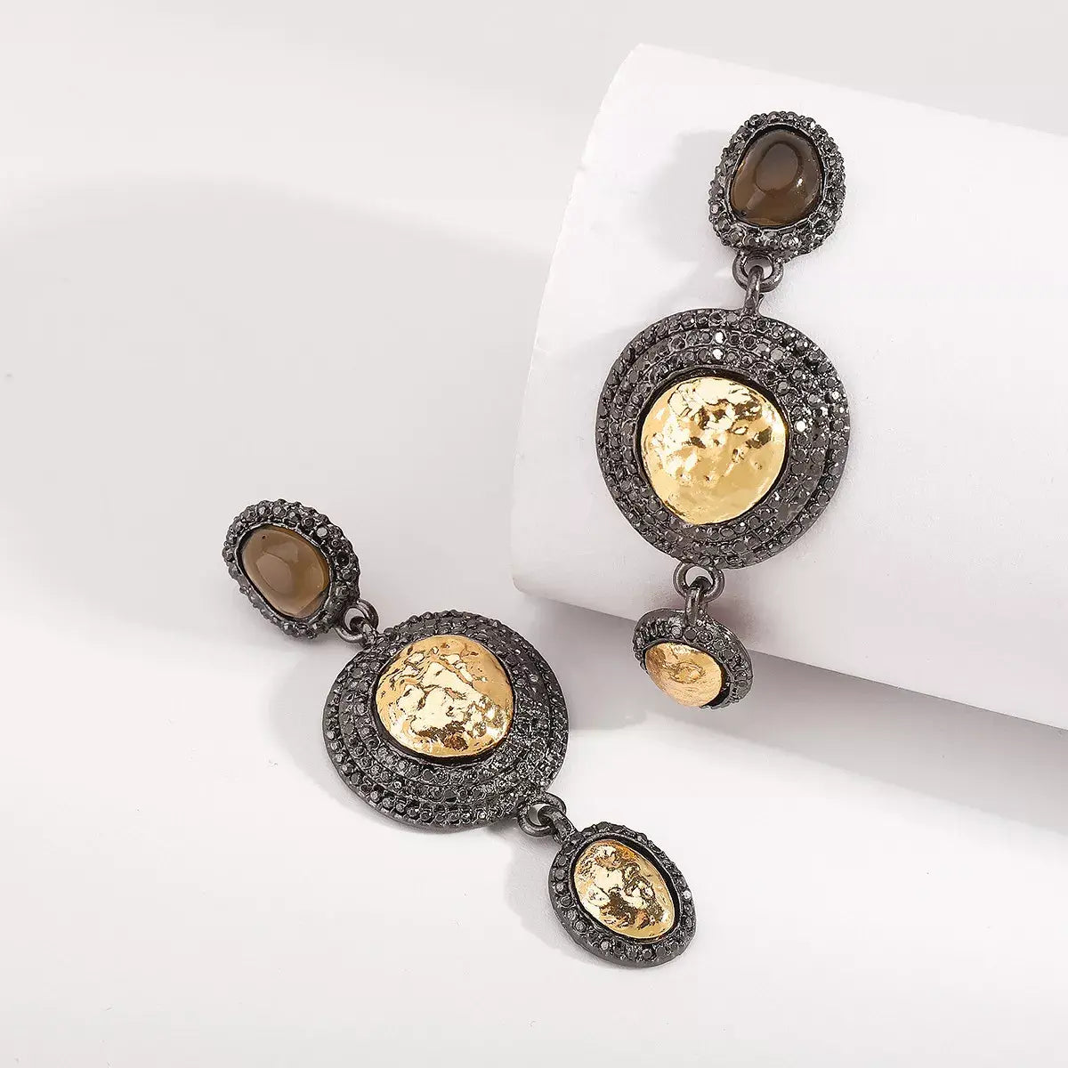 Vintage-Inspired Dangle Earrings with Gold Accents - Trendsi - Flyclothing LLC