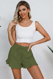 Full Size Drawstring Ruffle Hem Shorts - Trendsi - Flyclothing LLC
