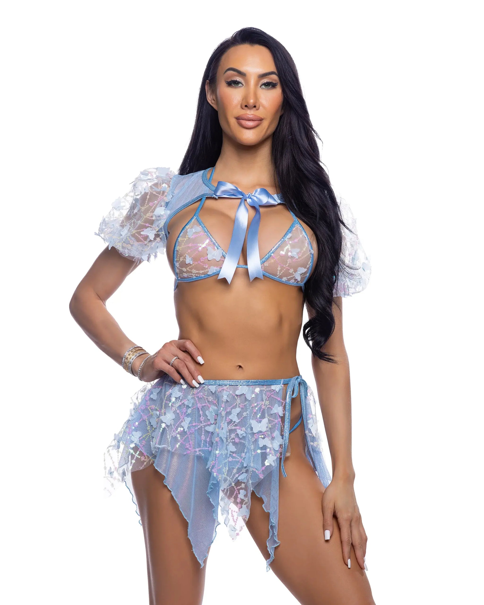 Roma Costume 6716 Butterfly & Sequin Multi Layered Tie Skirt - Roma Costume - Flyclothing LLC