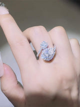 2 Carat Moissanite 925 Sterling Silver Bypass Ring - Trendsi - Flyclothing LLC