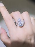 2 Carat Moissanite 925 Sterling Silver Bypass Ring - Trendsi