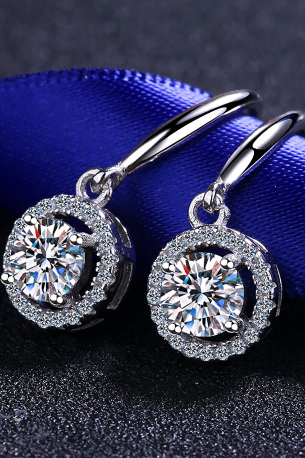1 Carat Moissanite 925 Sterling Silver Drop Earrings - Trendsi