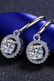 1 Carat Moissanite 925 Sterling Silver Drop Earrings - Trendsi