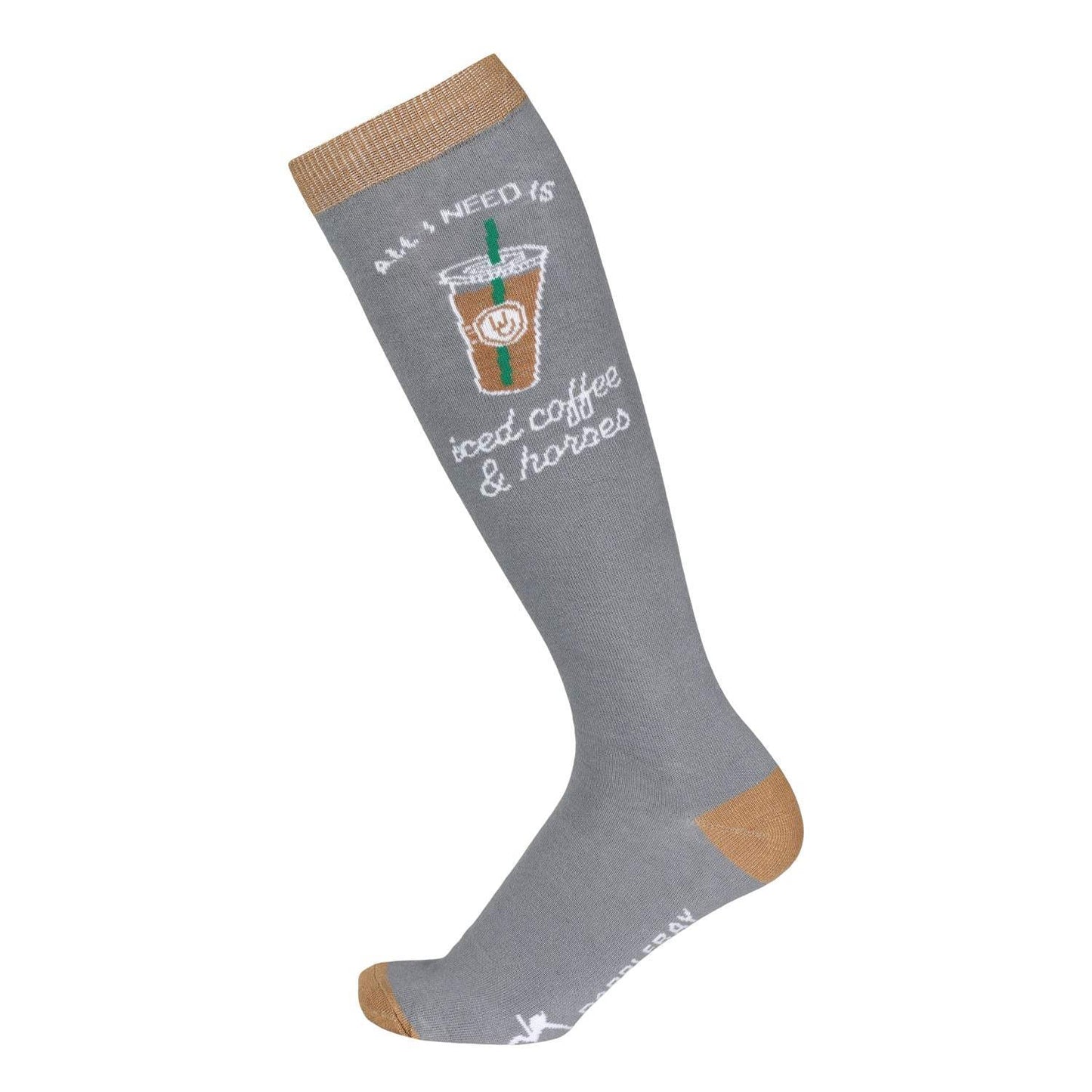 Dapplebay Knit Boot Socks-Iced Coffee & Horses - Breeches.com - Flyclothing LLC