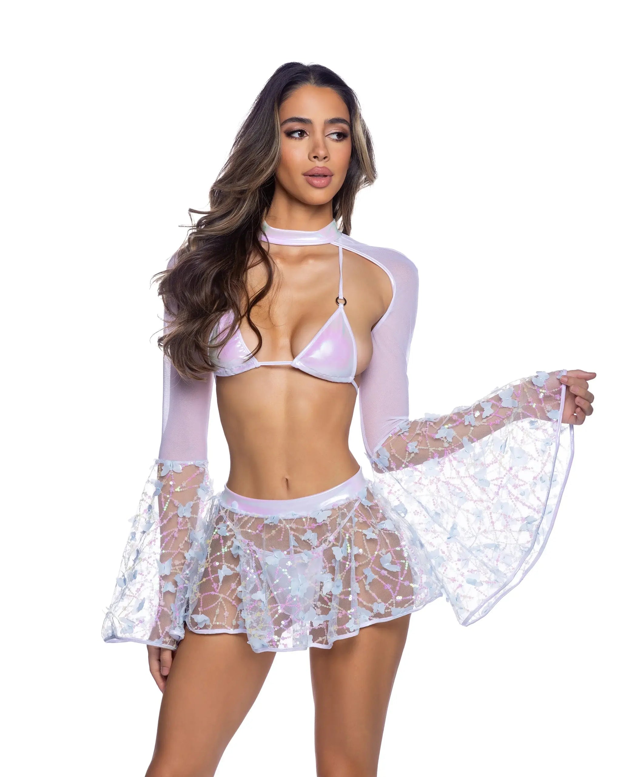 6648 - 2PC Metallic Iridescent Bikini Set with Ring Detail - J. Valentine - Flyclothing LLC