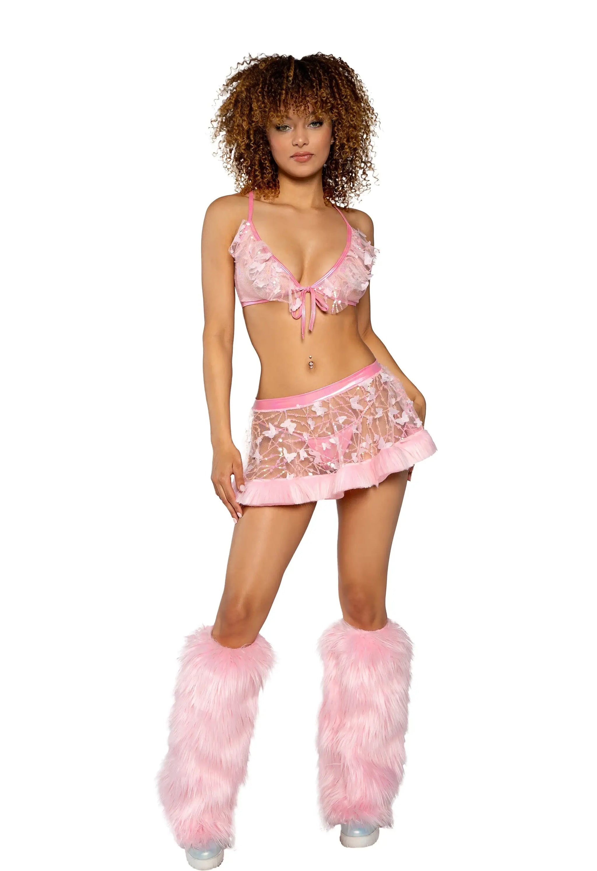 6719 - Tie Top with Butterfly & Sequin Trim - J. Valentine - Flyclothing LLC