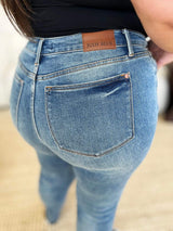 Judy Blue Full Size Mid Rise Rigid Magic Release Hem Jeans - Trendsi - Flyclothing LLC