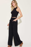 Basic Bae Full Size Ribbed Tank and Wide Leg Pants Set - Trendsi - Flyclothing LLC