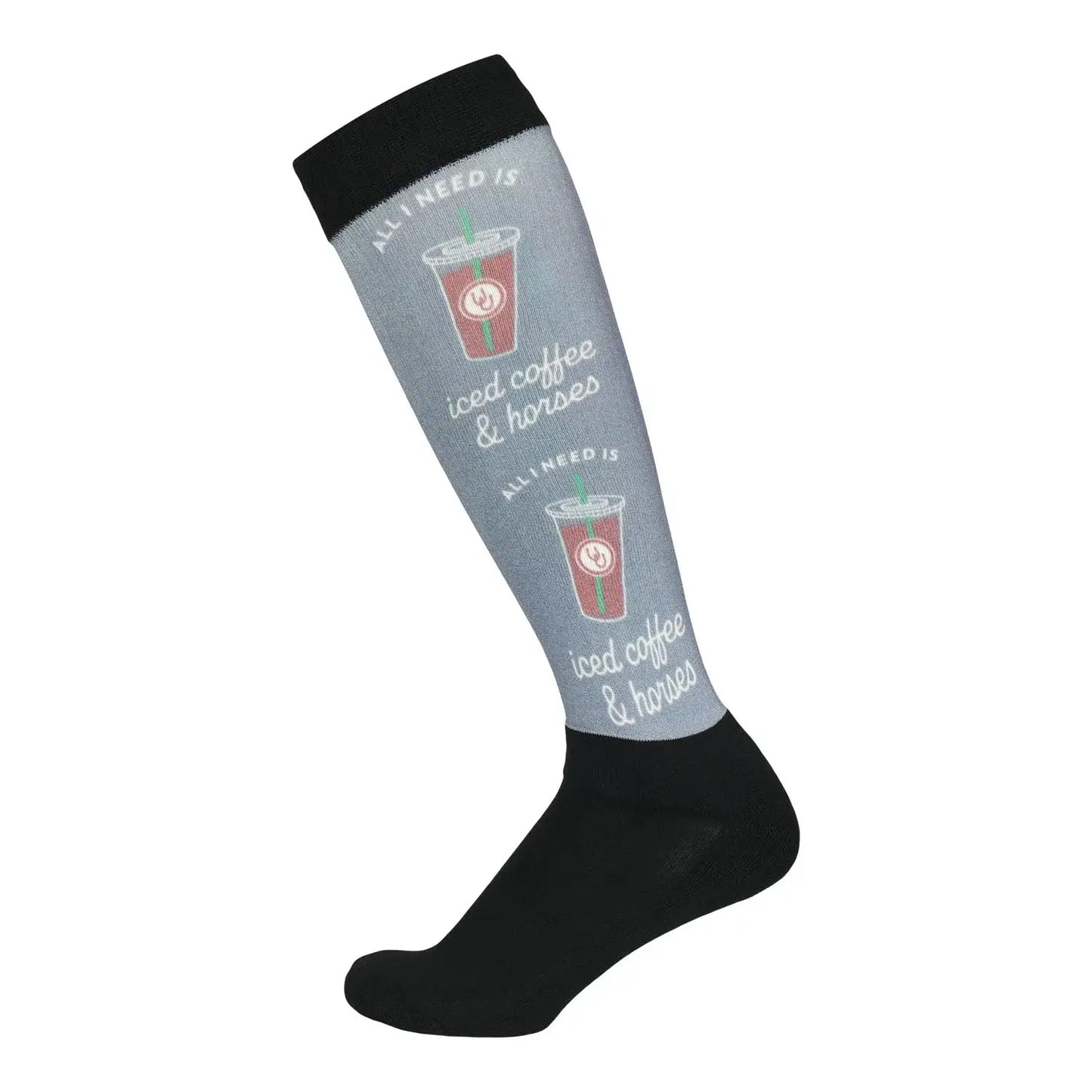 Dapplebay Slick Boot Socks-Iced Coffee & Horses - Breeches.com - Flyclothing LLC