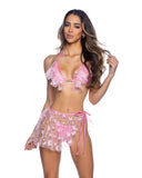 Roma Costume 6721 Bikini Top with Butterfly & Sequin Trim & Heart Hardware