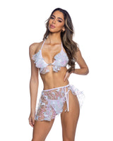 6721 - Bikini Top with Butterfly & Sequin Trim & Heart Hardware - J. Valentine - Flyclothing LLC