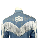 Rockmont Clothing Men's Vintage Fringe Denim Embroidered Western Shirt - Rockmount Clothing