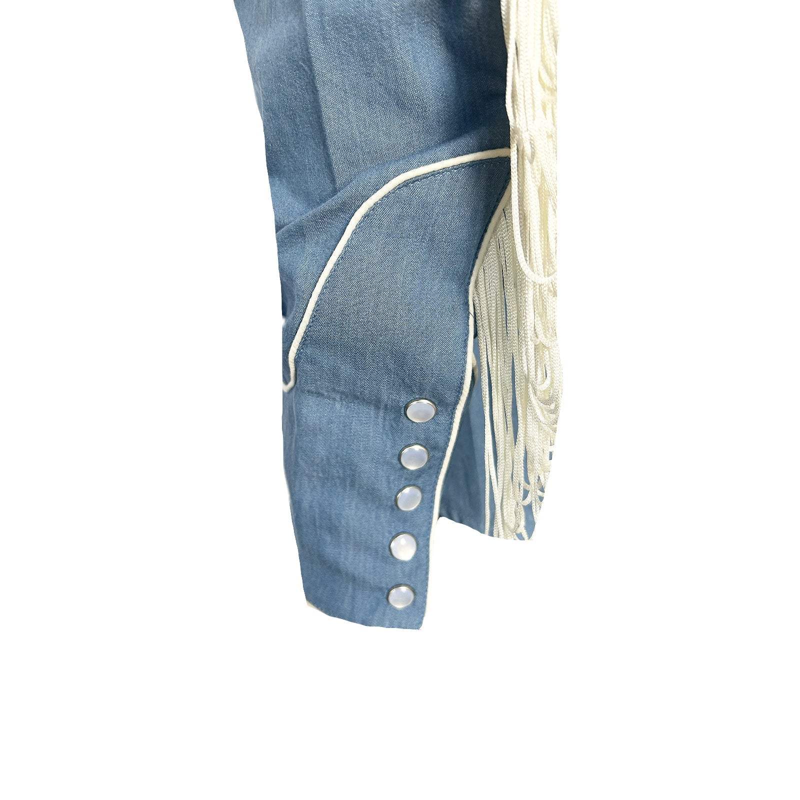 Rockmont Clothing Men's Vintage Fringe Denim Embroidered Western Shirt - Rockmount Clothing - Flyclothing LLC