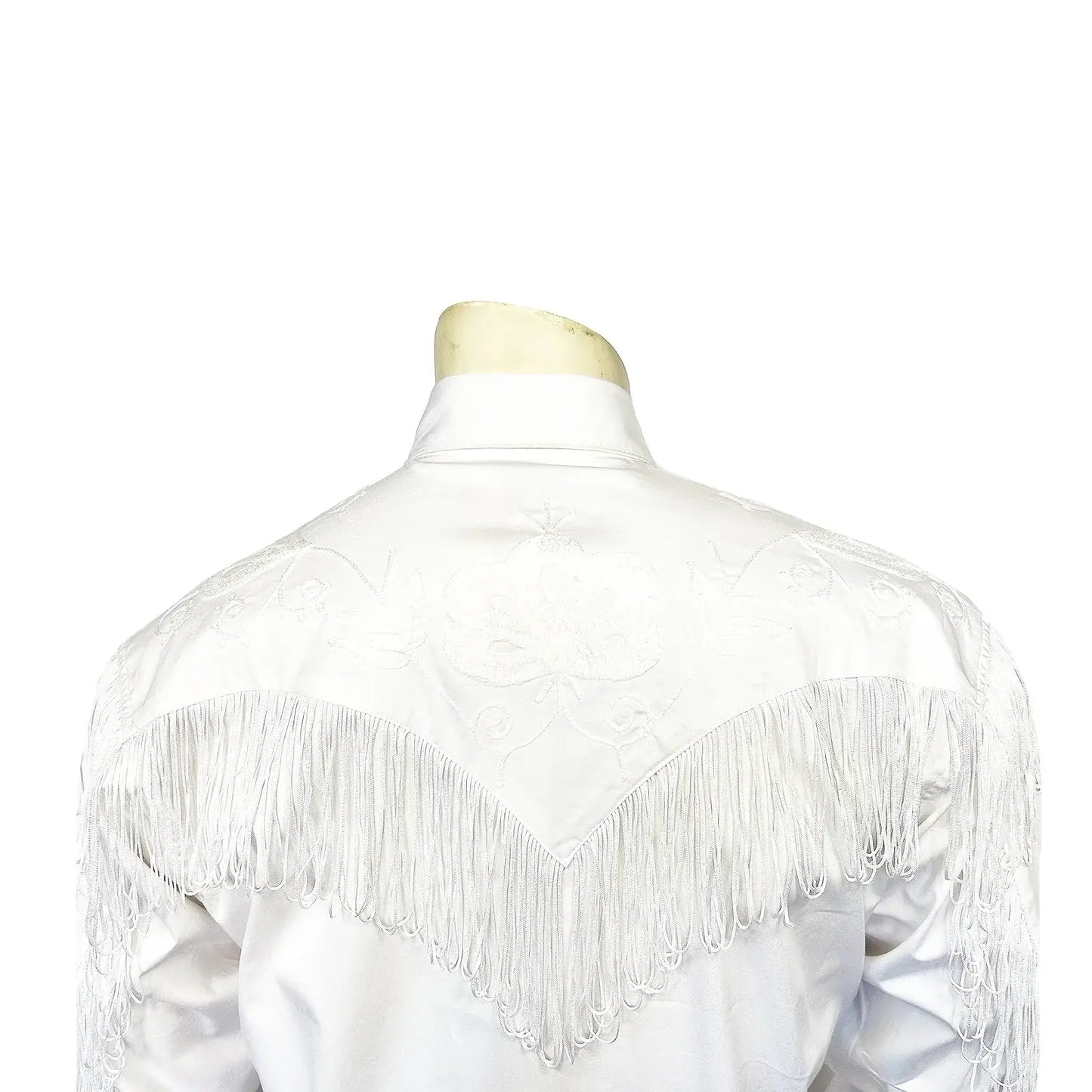 Men's Vintage White Fringe Embroidered Western Shirt - Rockmount Ranch Wear - Flyclothing LLC
