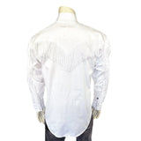 Men's Vintage White Fringe Embroidered Western Shirt - Rockmount Ranch Wear - Flyclothing LLC