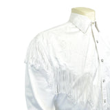 Men's Vintage White Fringe Embroidered Western Shirt - Rockmount Ranch Wear - Flyclothing LLC
