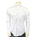 Men's Vintage White Fringe Embroidered Western Shirt - Rockmount Ranch Wear - Flyclothing LLC