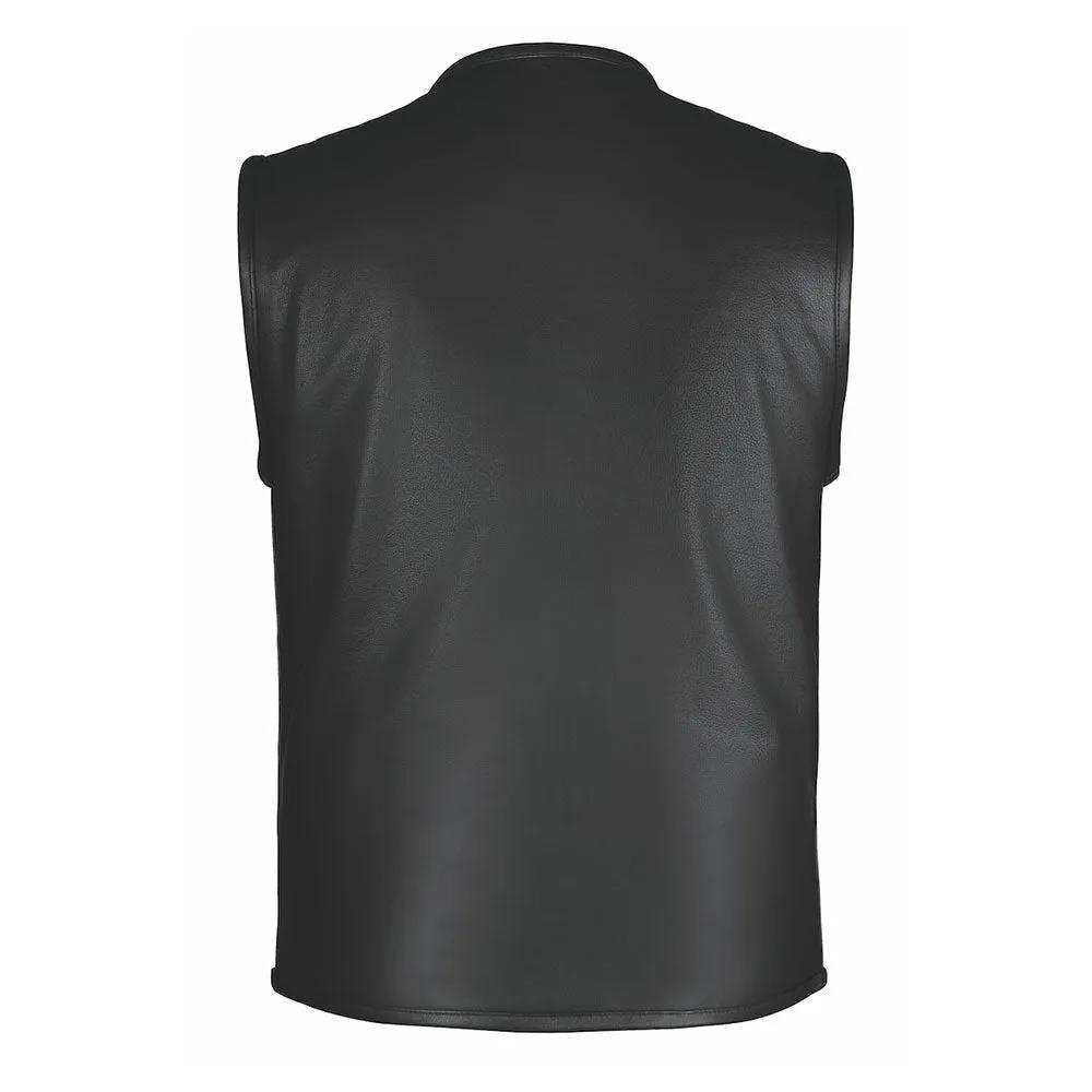 Blackout- Mens Ultra Leather Vest - Unik Just for Bikers - Flyclothing LLC
