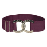 Dapplebay Horse Shoe Elastic Belt-Plum - Breeches.com - Flyclothing LLC