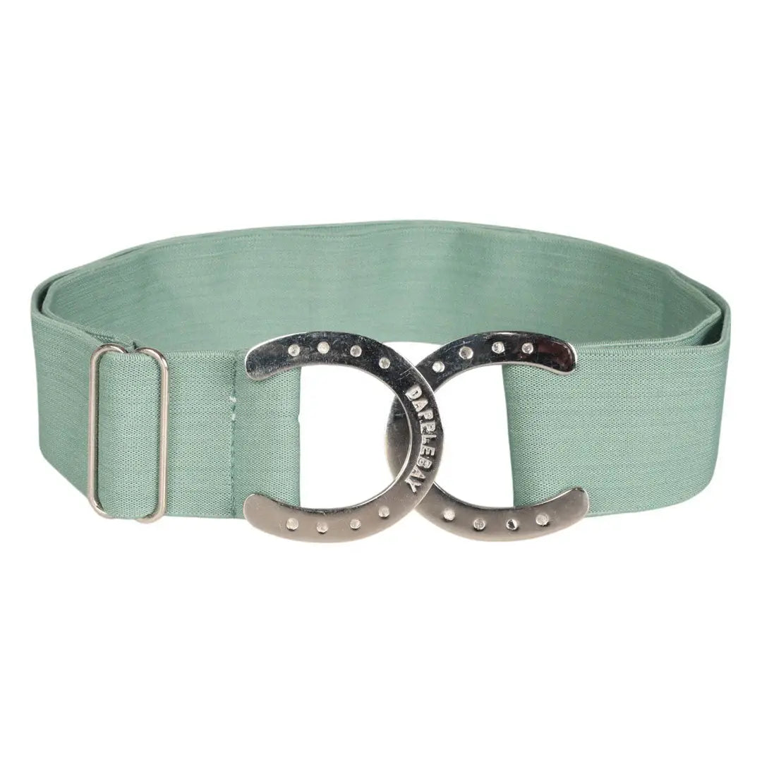 Dapplebay Horse Shoe Elastic Belt-Dusty Teal - Breeches.com - Flyclothing LLC