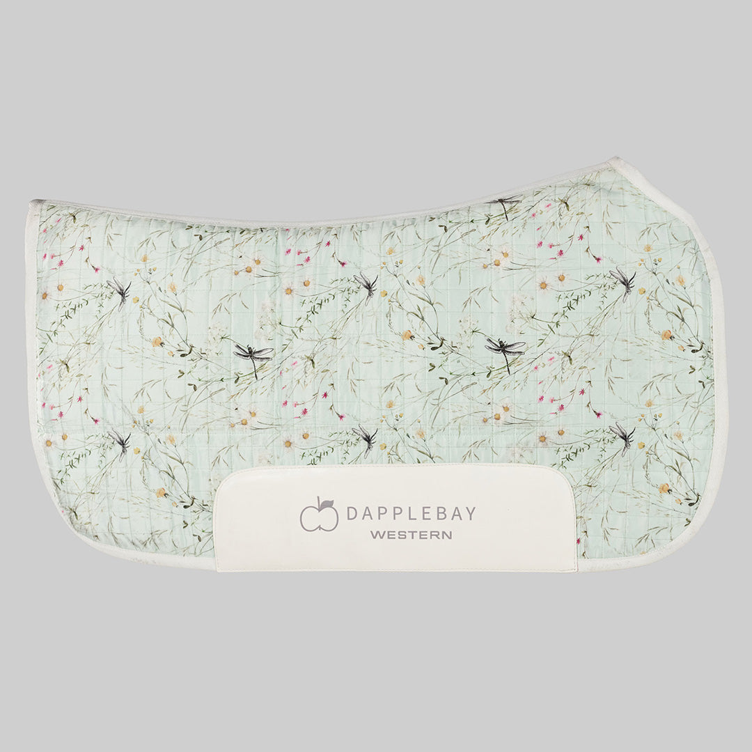 Dapplebay Dragonfly Meadow Western Saddle Pad-Green - Breeches.com - Flyclothing LLC