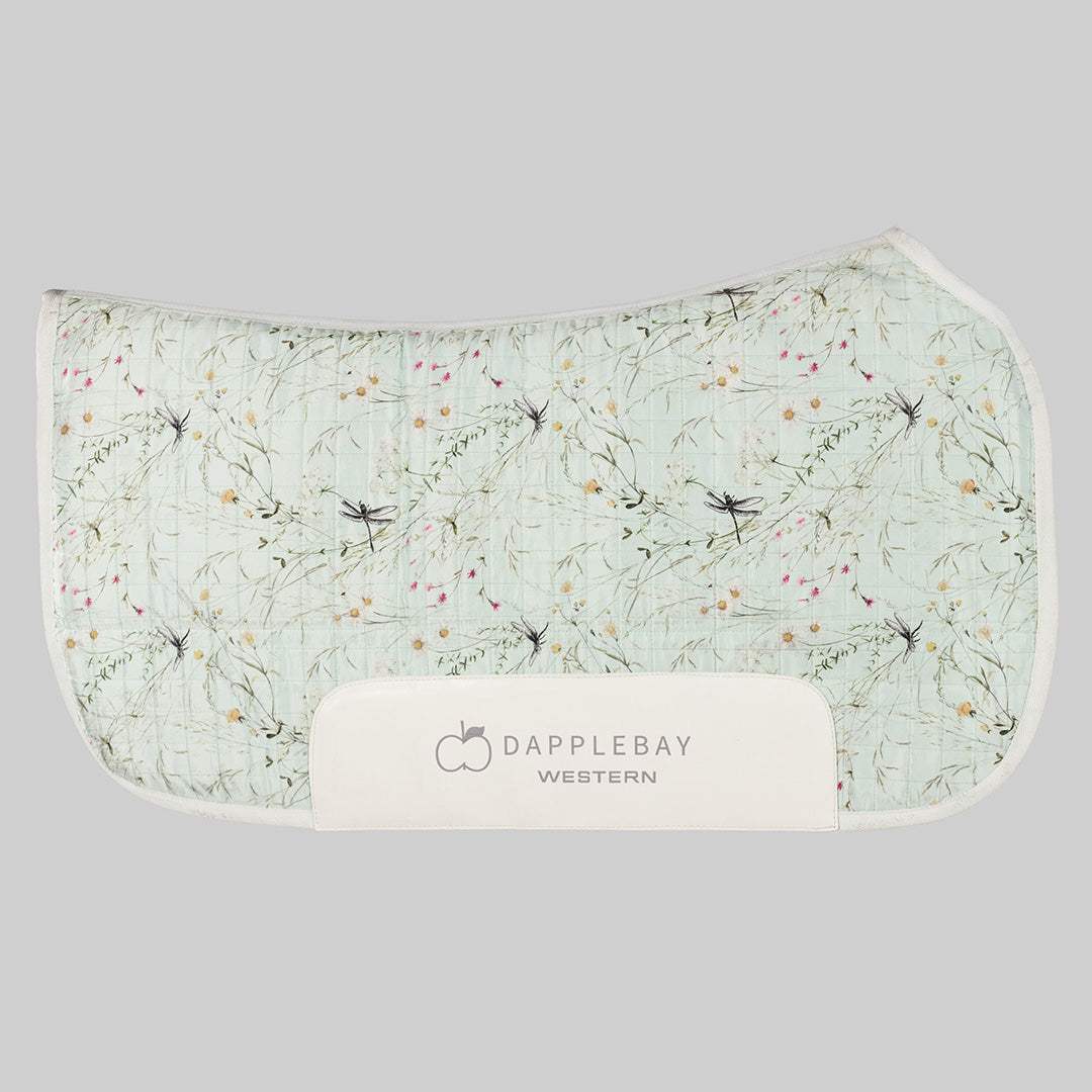 Dapplebay Dragonfly Meadow Western Saddle Pad-Green - Breeches.com - Flyclothing LLC