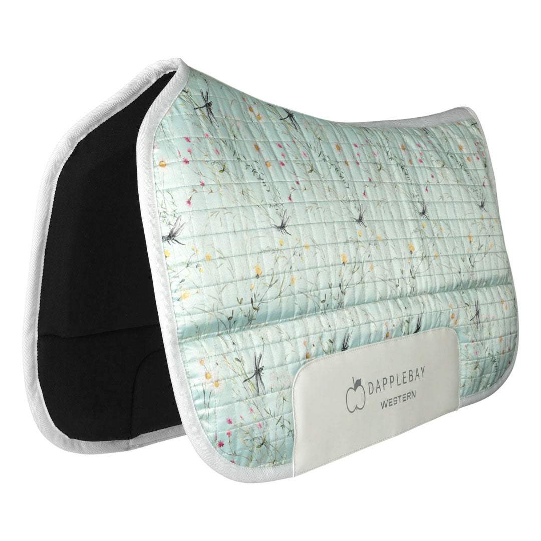 Dapplebay Dragonfly Meadow Western Saddle Pad-Green - Breeches.com - Flyclothing LLC