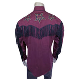 Rockmount Ranch Wear Men's Vintage Burgundy Fringe Embroidered Western Shirt - Rockmount Clothing - Flyclothing LLC