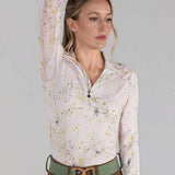 Dapplebay Dragonfly Meadow 1/4 Zip LS Riding Top-Light Pink - Breeches.com - Flyclothing LLC