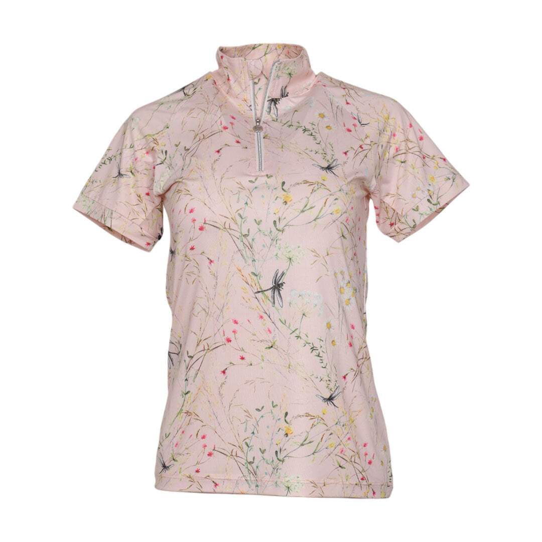 Dapplebay Dragonfly Meadow 1/4 Zip SS Riding Top-Light Pink - Breeches.com - Flyclothing LLC