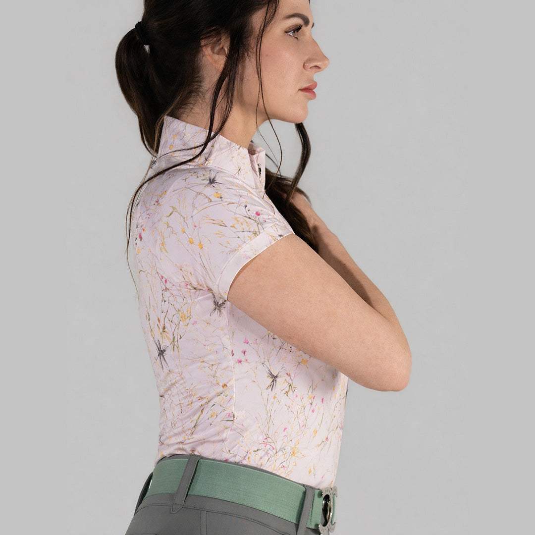 Dapplebay Dragonfly Meadow 1/4 Zip SS Riding Top-Light Pink - Breeches.com - Flyclothing LLC