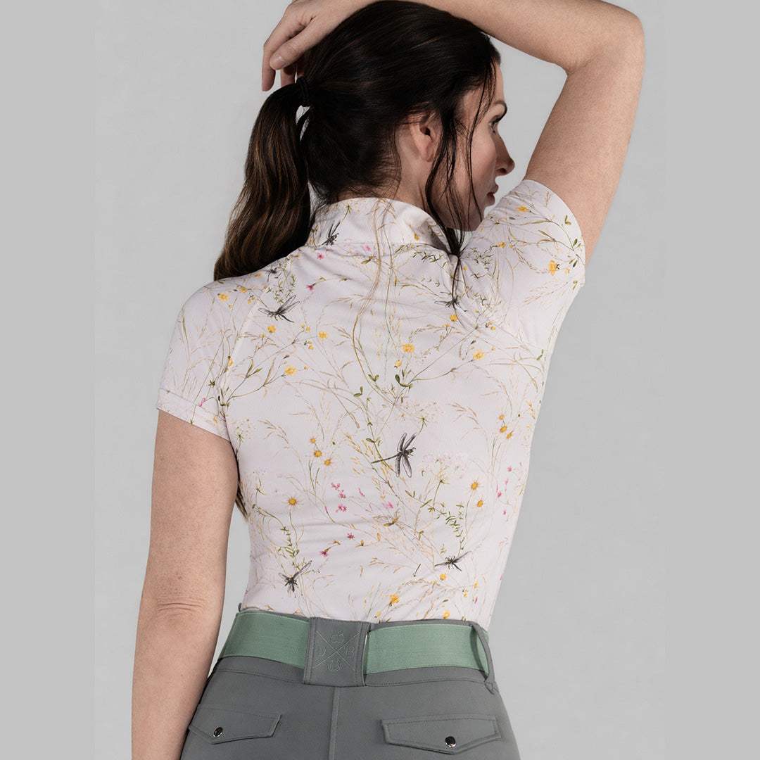 Dapplebay Dragonfly Meadow 1/4 Zip SS Riding Top-Light Pink - Breeches.com - Flyclothing LLC