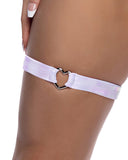 Roma Costume 6727 Metallic Iridescent Garter with Heart Shaped Hardware - Roma Costume