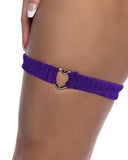 Roma Costume 6728 Spandex Garter with Heart Shaped Hardware - Roma Costume