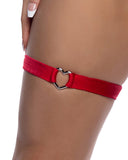 Roma Costume 6728 Spandex Garter with Heart Shaped Hardware