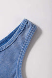 Mineral Wash Ribbed Notch Neck Tank - Trendsi - Flyclothing LLC
