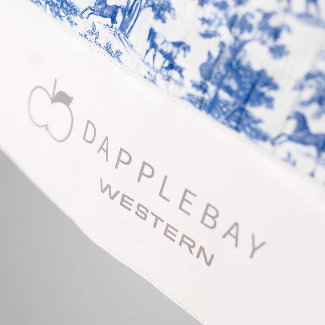 Dapplebay Equestrian Toile Western Saddle Pad-Blue/White - Breeches.com - Flyclothing LLC