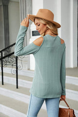 Dropped Shoulder Long Sleeve Blouse - Trendsi - Flyclothing LLC