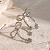 Stainless Steel Bow Earrings - Trendsi - Flyclothing LLC