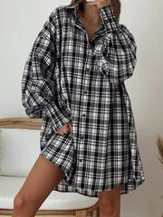 Plaid Button Up Long Sleeve Shirt - Trendsi