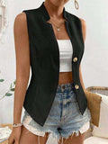 Button Down Vest Coat - Trendsi - Flyclothing LLC