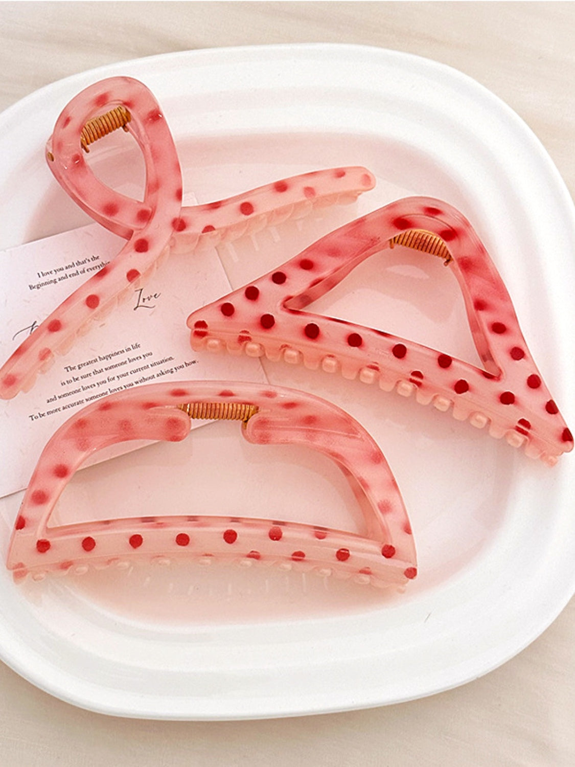 PC Polka Dot Hair Claw Clip - Trendsi - Flyclothing LLC