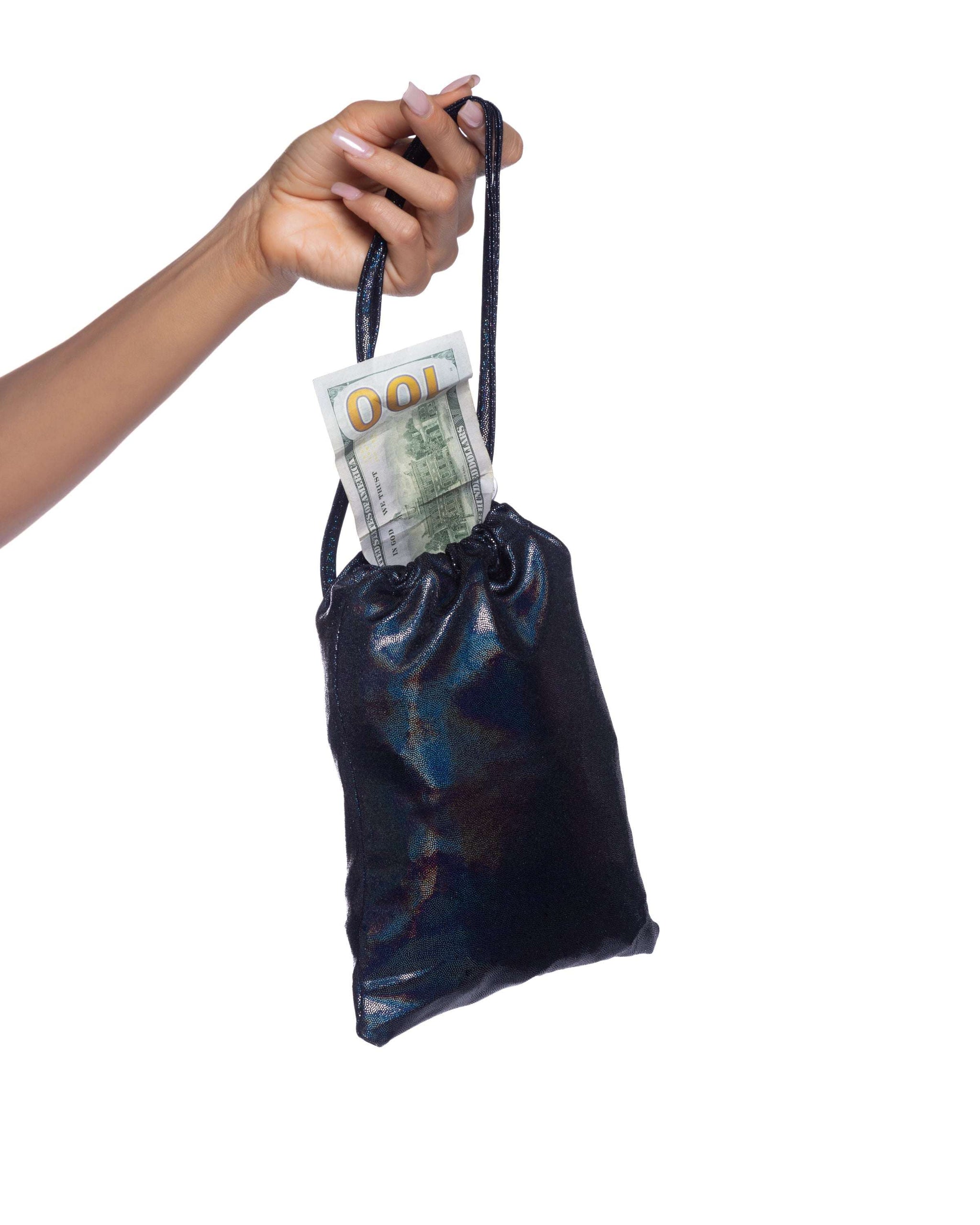 Roma Costume Shimmer Money Bag - Black