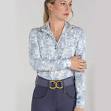 Dapplebay Equestrian Toile 1/4 Zip LS Riding Top-Moonrise - Breeches.com - Flyclothing LLC