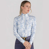 Dapplebay Equestrian Toile 1/4 Zip LS Riding Top-Moonrise - Breeches.com - Flyclothing LLC