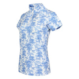 Dapplebay Equestrian Toile 1/4 Zip Light Riding Top - Short Sleeve-Blue/White - Breeches.com - Flyclothing LLC