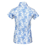 Dapplebay Equestrian Toile 1/4 Zip Light Riding Top - Short Sleeve-Blue/White - Breeches.com - Flyclothing LLC