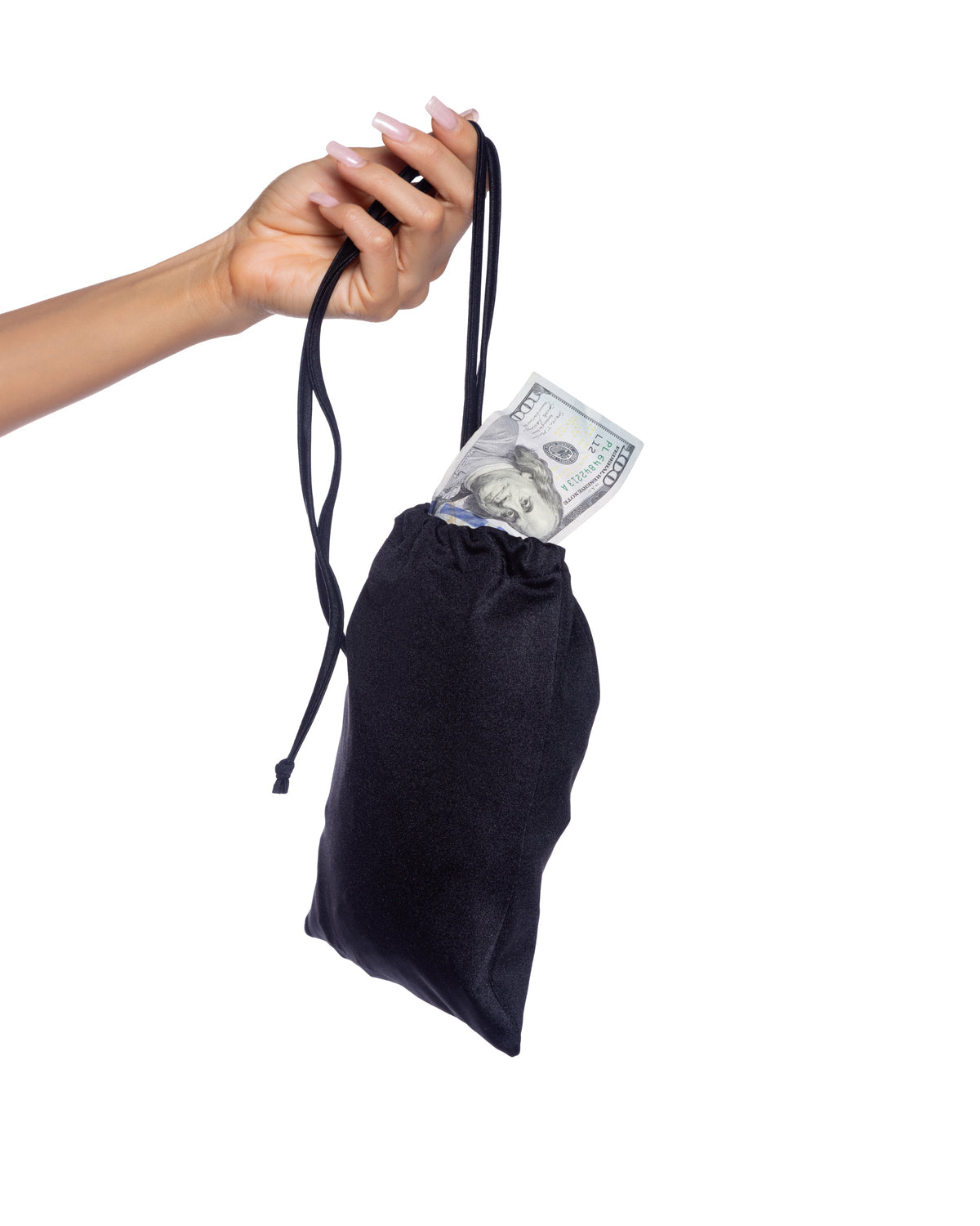 Roma Costume Spandex Iridescent Money Bag - Black